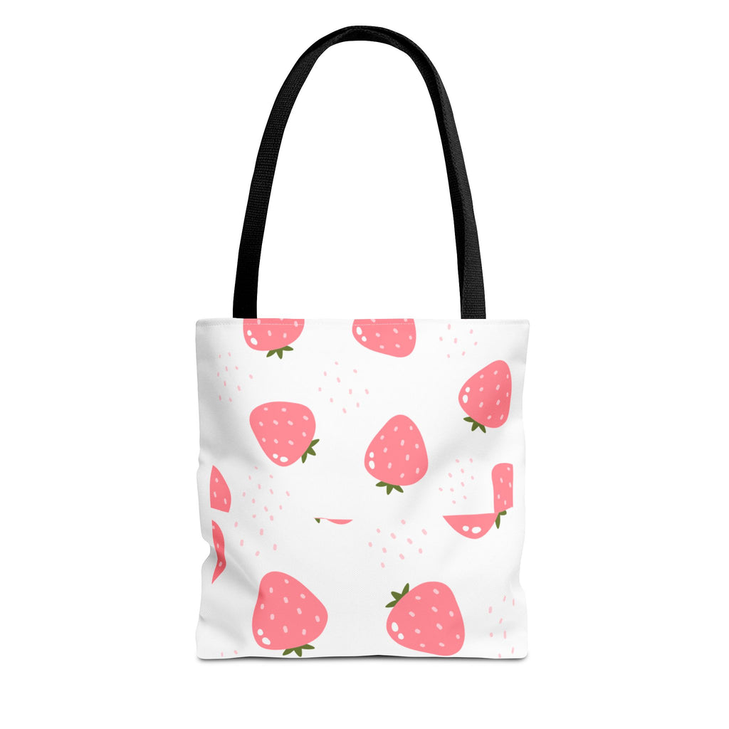Strawberry Print Tote Bag - Cute Reusable Shopping Bag, Summer Accessory, Gift for Fruit Lovers, Eco-Friendly Bag, Lightweight Carryall