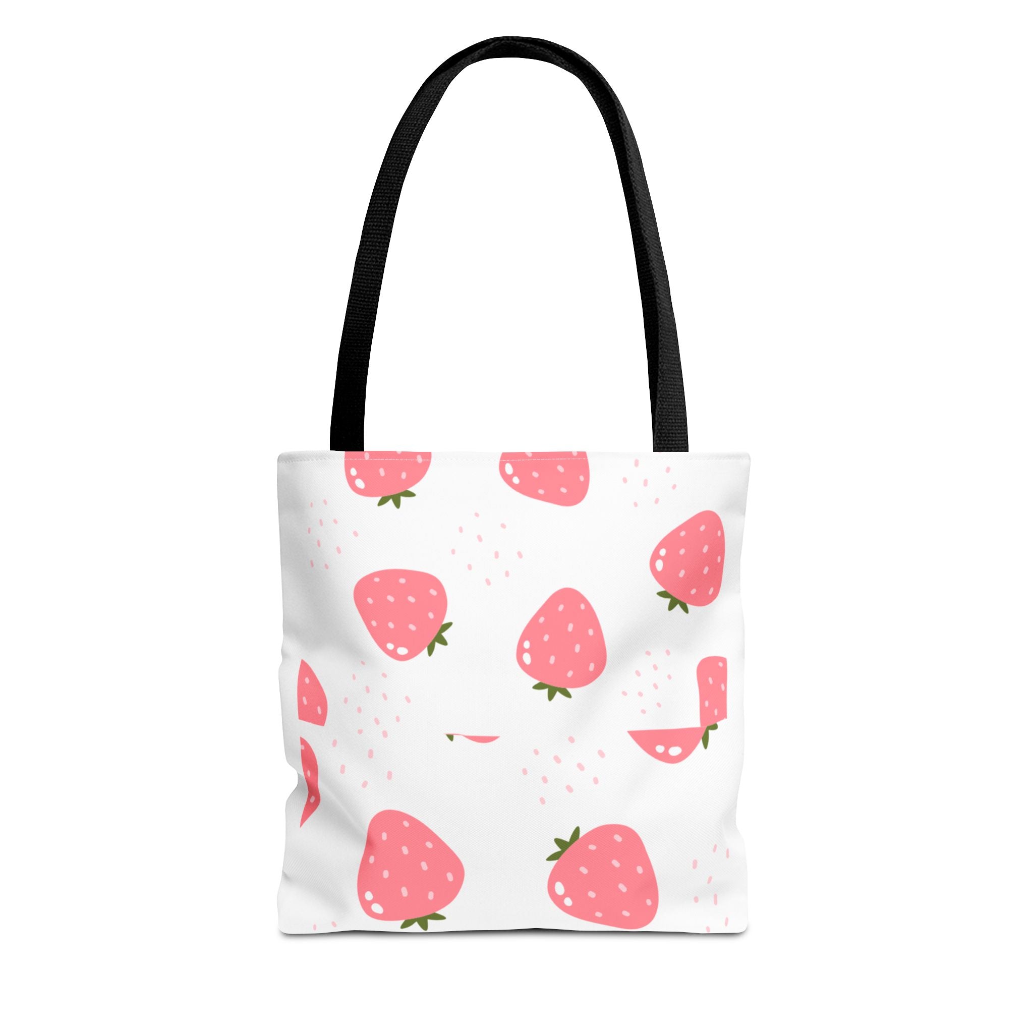 Strawberry Print Tote Bag - Cute Reusable Shopping Bag, Summer Accessory, Gift for Fruit Lovers, Eco-Friendly Bag, Lightweight Carryall