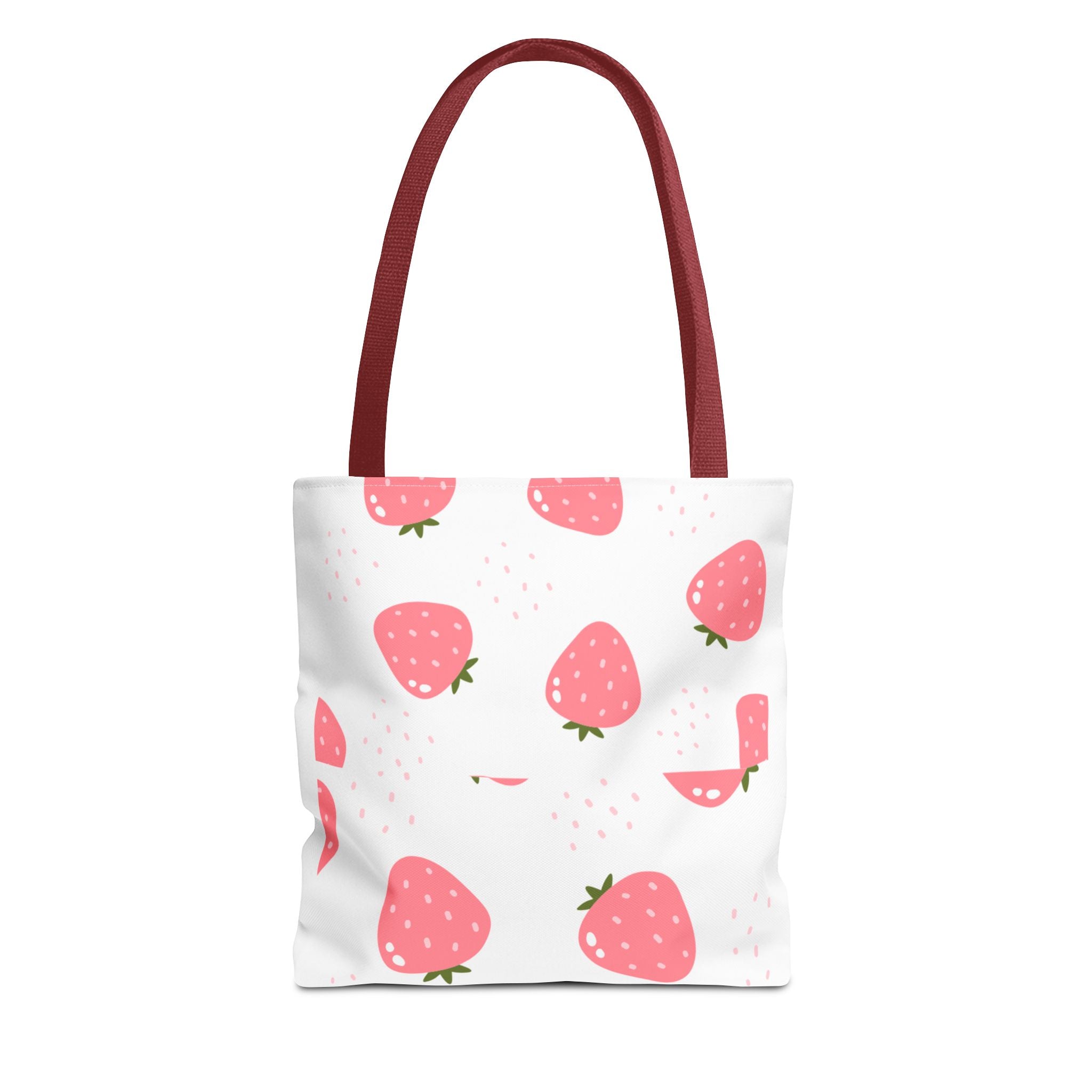 Strawberry Print Tote Bag - Cute Reusable Shopping Bag, Summer Accessory, Gift for Fruit Lovers, Eco-Friendly Bag, Lightweight Carryall