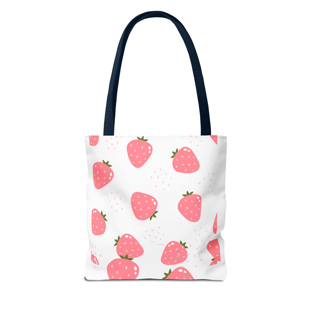 Strawberry Print Tote Bag - Cute Reusable Shopping Bag, Summer Accessory, Gift for Fruit Lovers, Eco-Friendly Bag, Lightweight Carryall