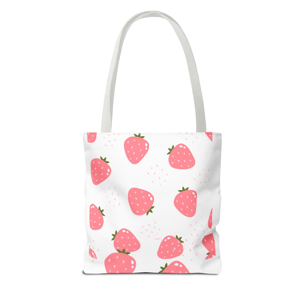 Strawberry Print Tote Bag - Cute Reusable Shopping Bag, Summer Accessory, Gift for Fruit Lovers, Eco-Friendly Bag, Lightweight Carryall