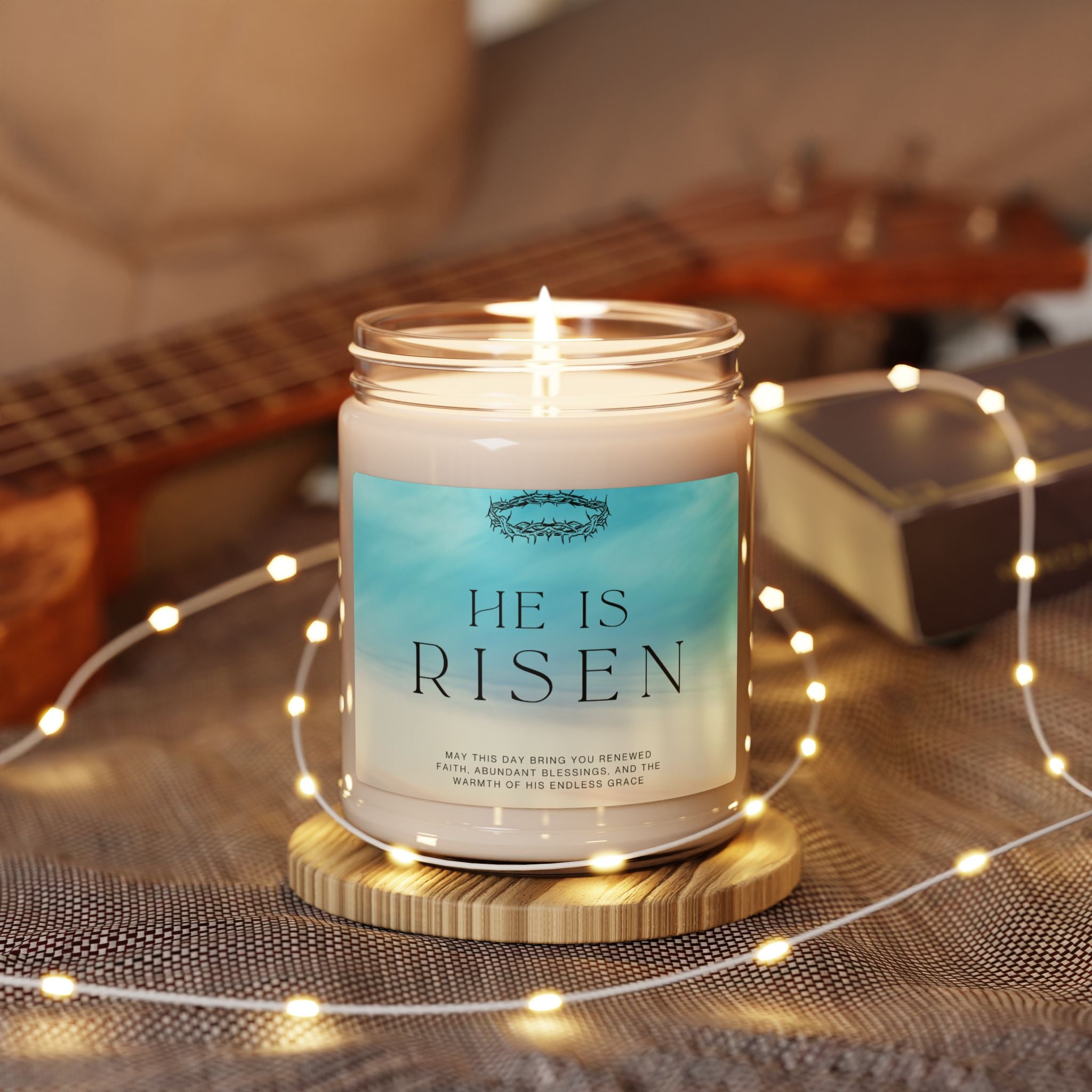 He Is Risen Scented Soy Candle - 9oz, Aromatherapy, Gifts for Easter, Home Decor, Relaxation Candles, Natural Fragrance
