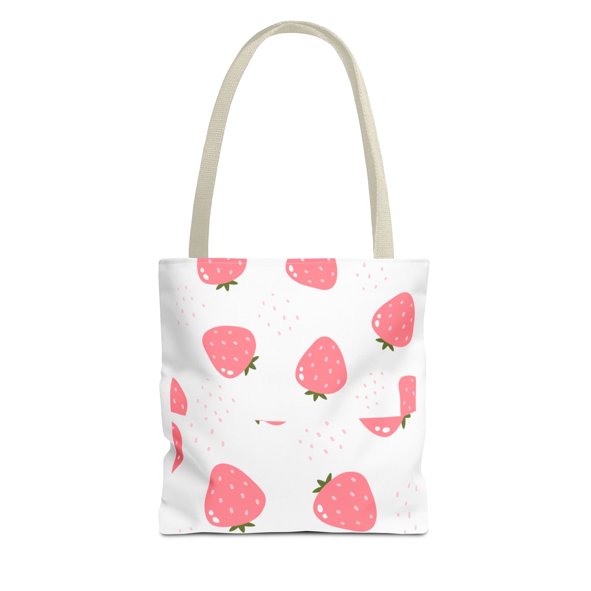 Strawberry Print Tote Bag - Cute Reusable Shopping Bag, Summer Accessory, Gift for Fruit Lovers, Eco-Friendly Bag, Lightweight Carryall