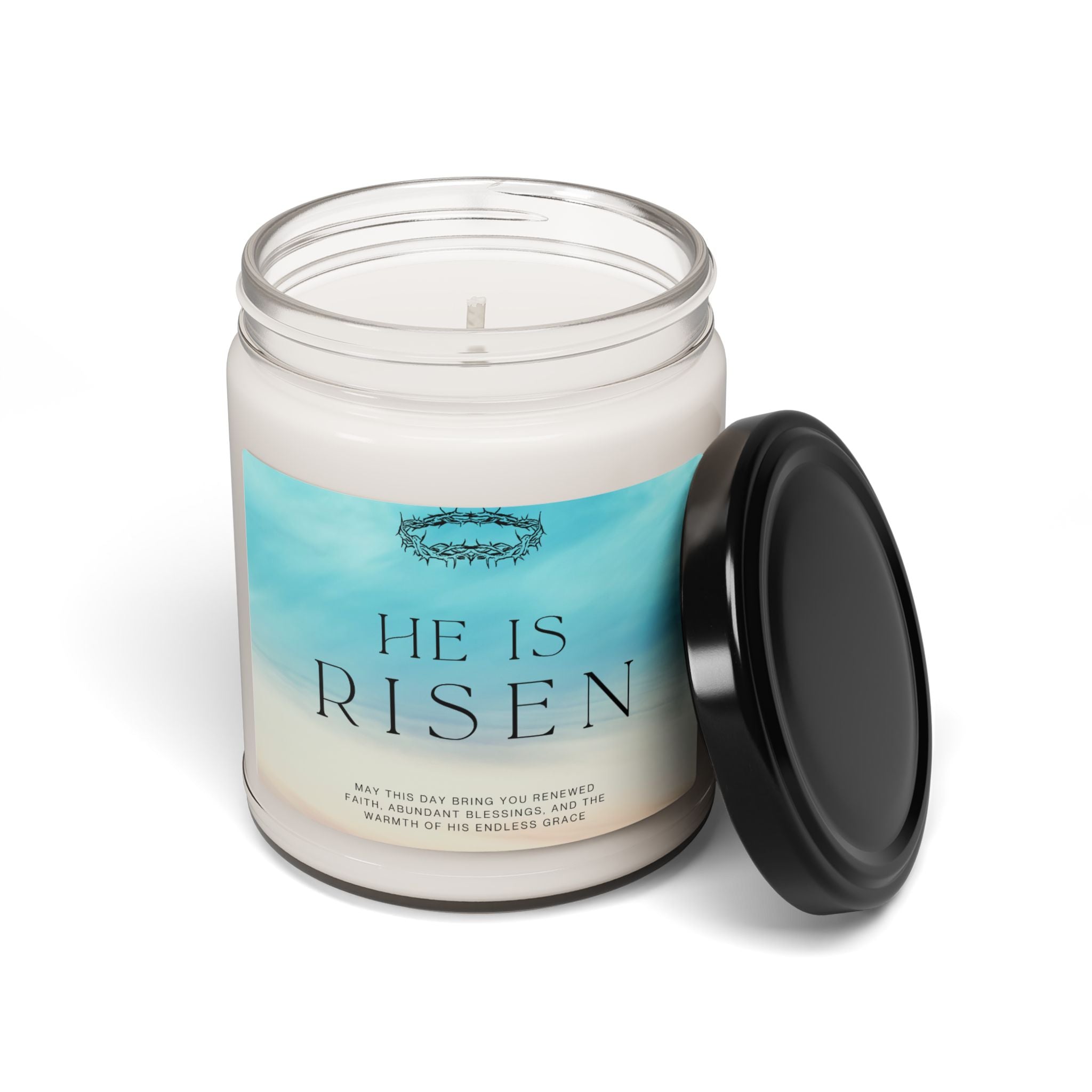 He Is Risen Scented Soy Candle - 9oz, Aromatherapy, Gifts for Easter, Home Decor, Relaxation Candles, Natural Fragrance