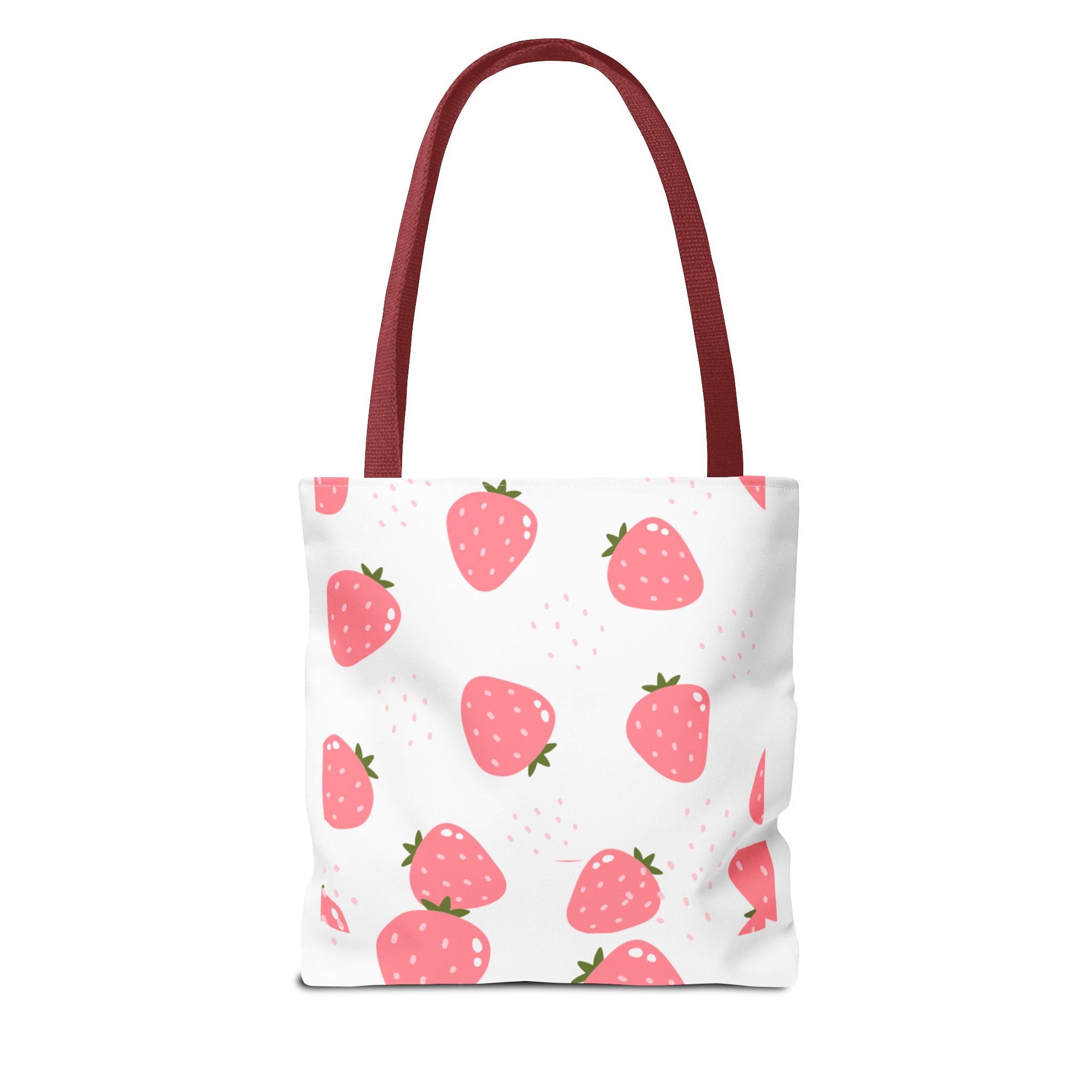 Strawberry Print Tote Bag - Cute Reusable Shopping Bag, Summer Accessory, Gift for Fruit Lovers, Eco-Friendly Bag, Lightweight Carryall