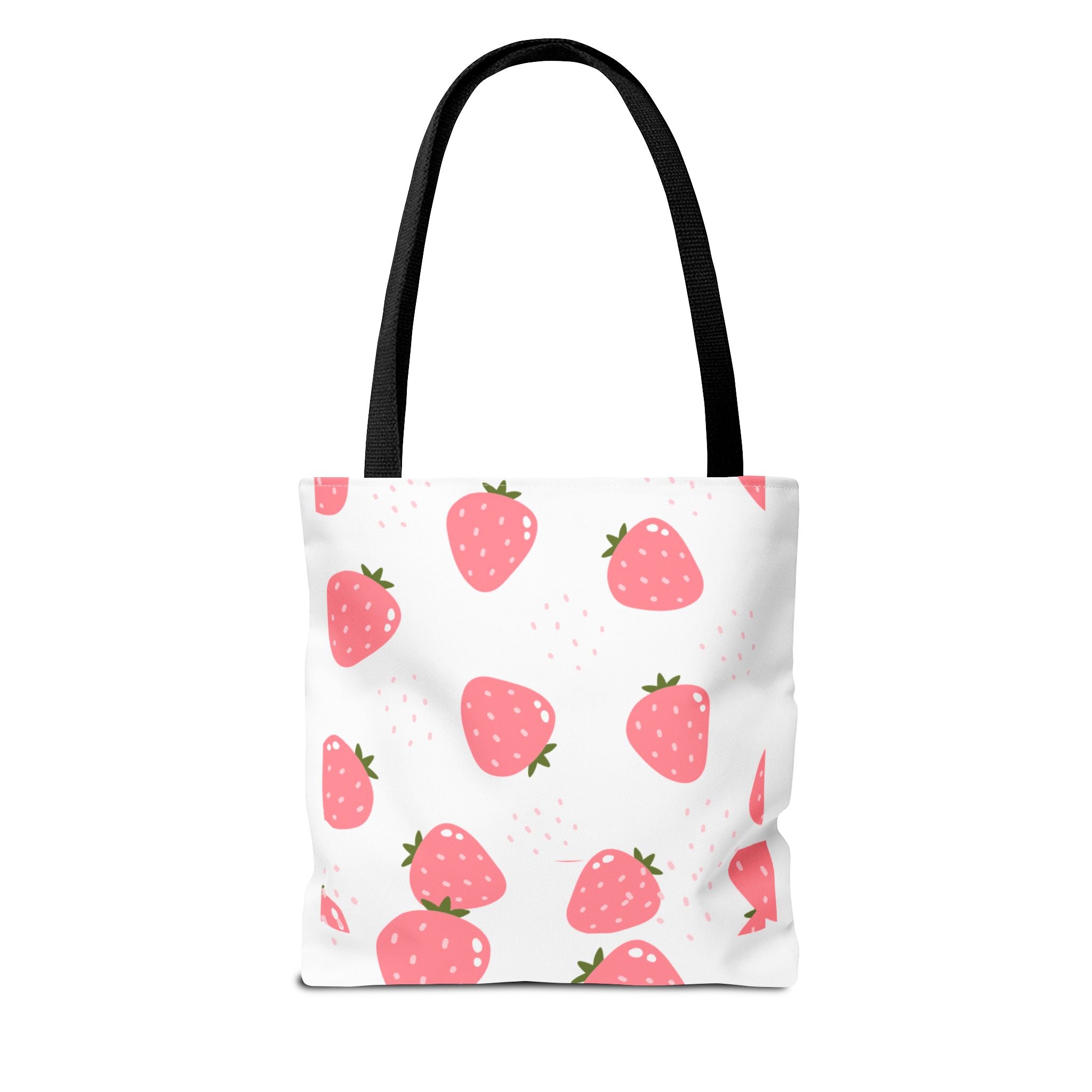Strawberry Print Tote Bag - Cute Reusable Shopping Bag, Summer Accessory, Gift for Fruit Lovers, Eco-Friendly Bag, Lightweight Carryall
