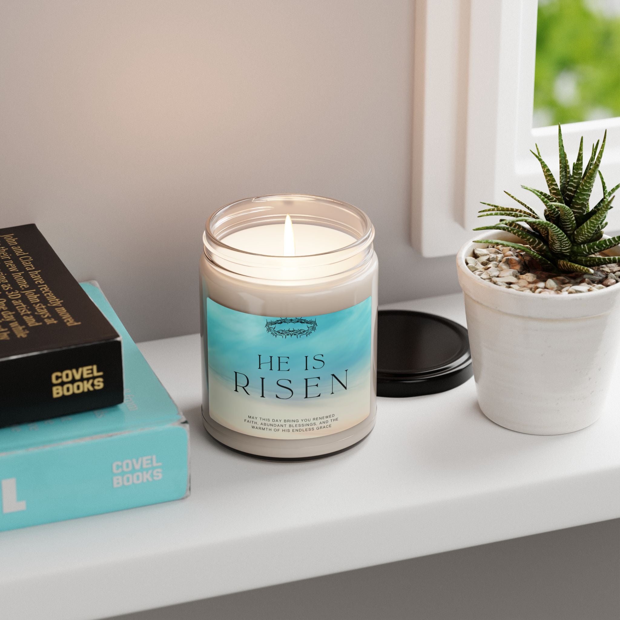 He Is Risen Scented Soy Candle - 9oz, Aromatherapy, Gifts for Easter, Home Decor, Relaxation Candles, Natural Fragrance