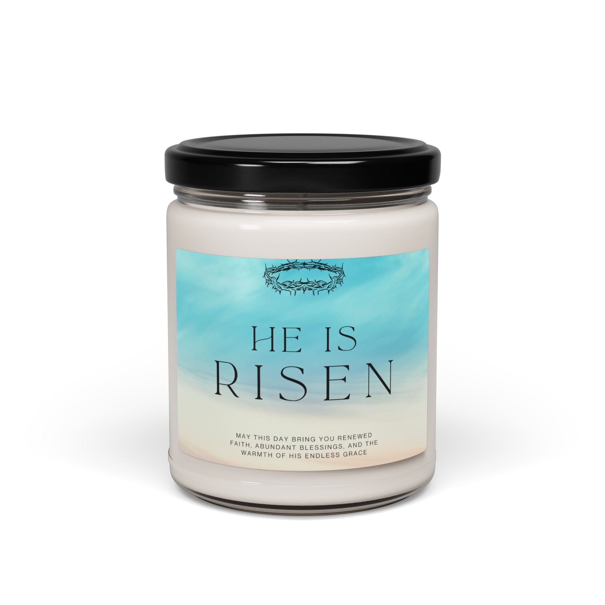 He Is Risen Scented Soy Candle - 9oz, Aromatherapy, Gifts for Easter, Home Decor, Relaxation Candles, Natural Fragrance