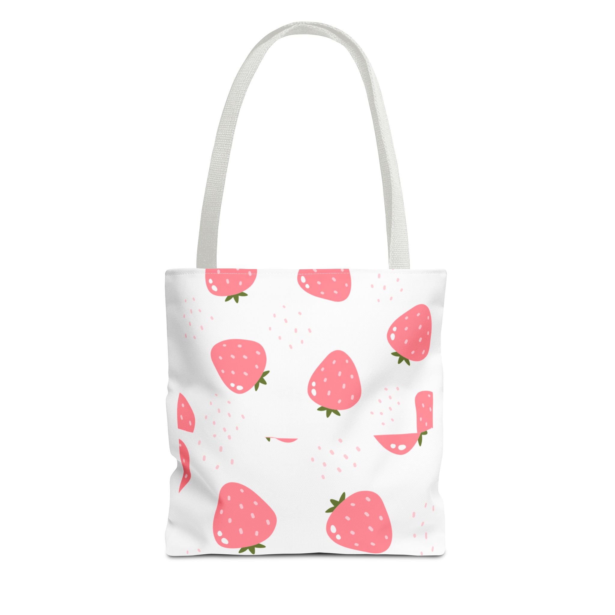 Strawberry Print Tote Bag - Cute Reusable Shopping Bag, Summer Accessory, Gift for Fruit Lovers, Eco-Friendly Bag, Lightweight Carryall