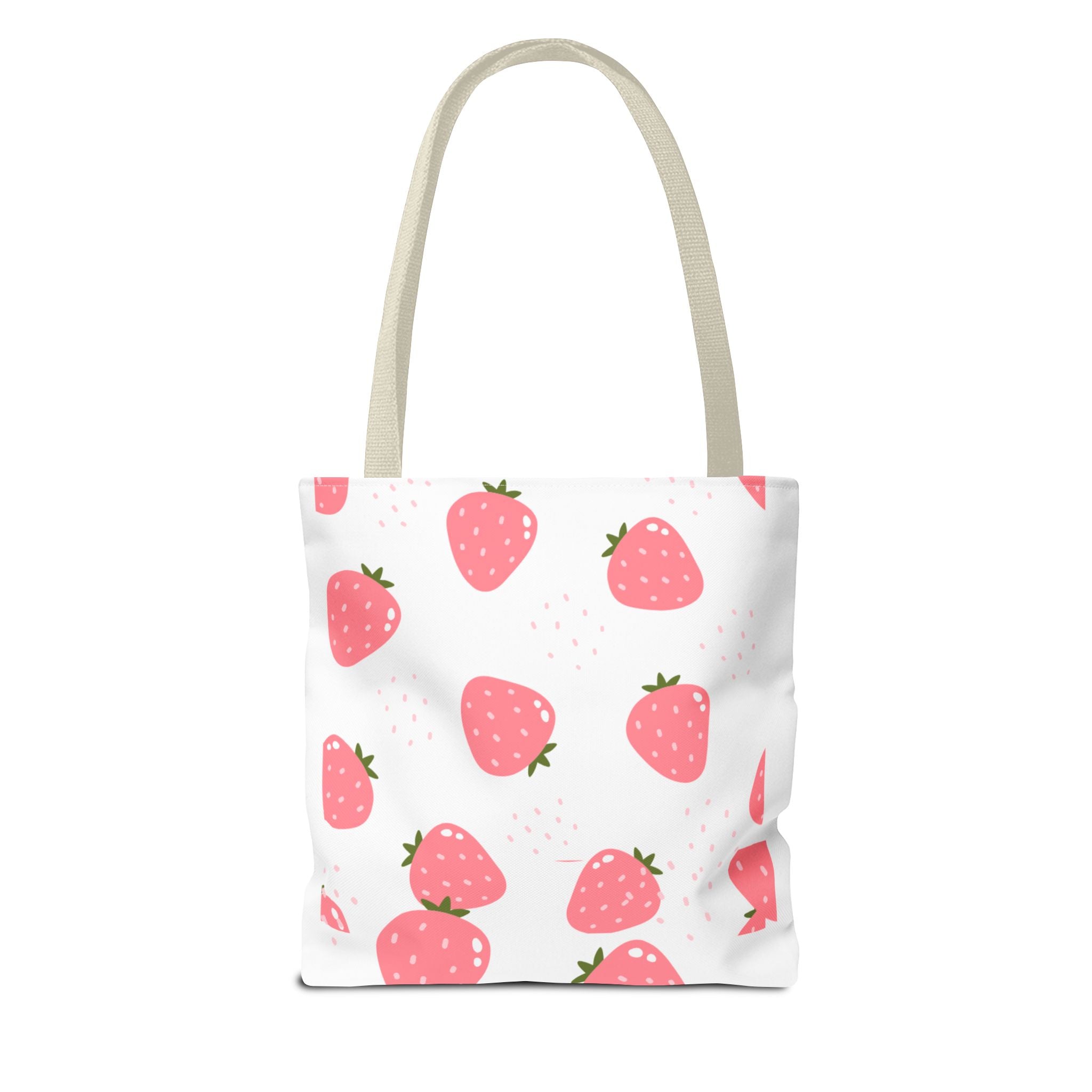 Strawberry Print Tote Bag - Cute Reusable Shopping Bag, Summer Accessory, Gift for Fruit Lovers, Eco-Friendly Bag, Lightweight Carryall